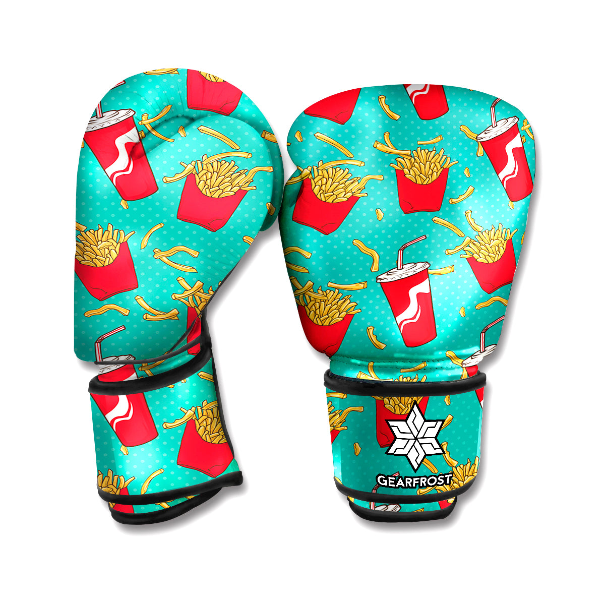 French Fries And Cola Pattern Print Boxing Gloves