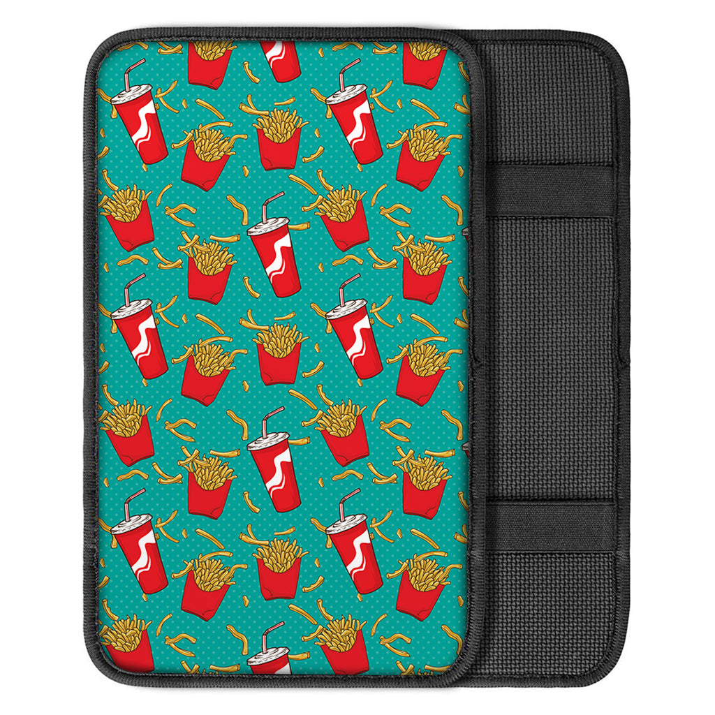French Fries And Cola Pattern Print Car Center Console Cover