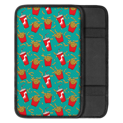 French Fries And Cola Pattern Print Car Center Console Cover