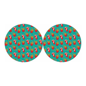 French Fries And Cola Pattern Print Car Coasters