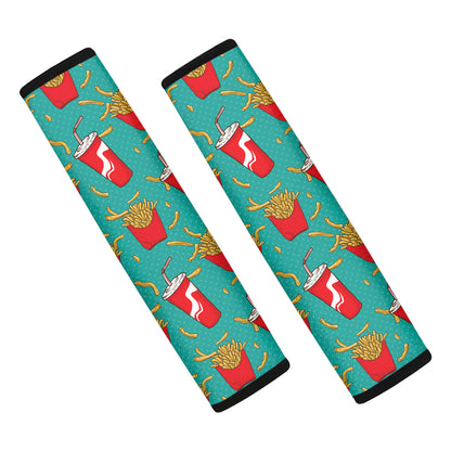 French Fries And Cola Pattern Print Car Seat Belt Covers