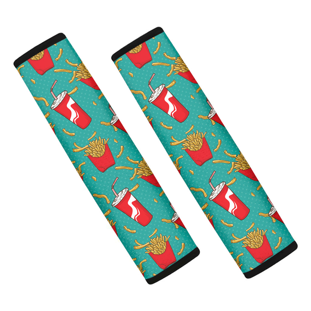 French Fries And Cola Pattern Print Car Seat Belt Covers
