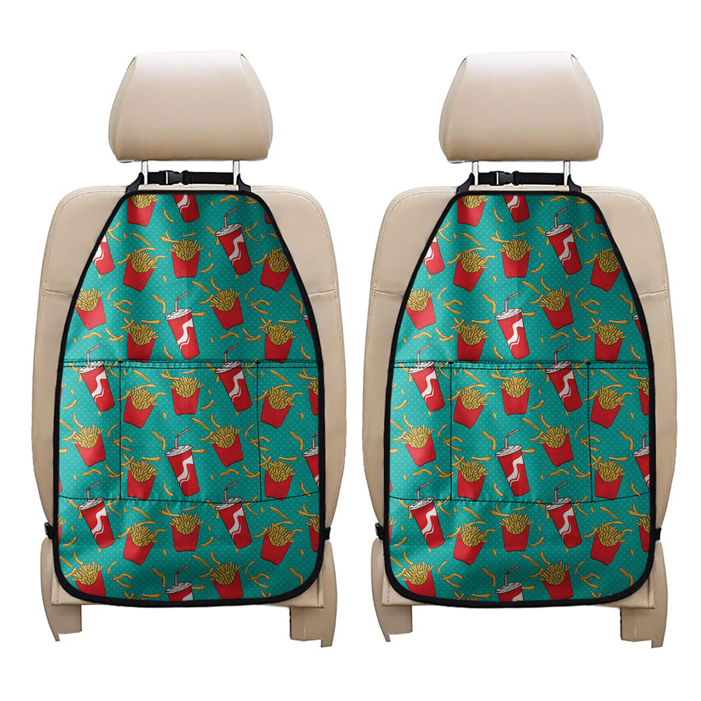 French Fries And Cola Pattern Print Car Seat Organizers