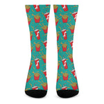 French Fries And Cola Pattern Print Crew Socks