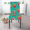 French Fries And Cola Pattern Print Dining Chair Slipcover
