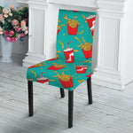 French Fries And Cola Pattern Print Dining Chair Slipcover