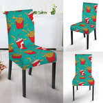 French Fries And Cola Pattern Print Dining Chair Slipcover