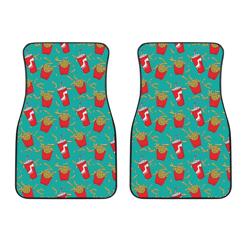 French Fries And Cola Pattern Print Front Car Floor Mats