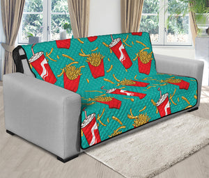 French Fries And Cola Pattern Print Futon Protector