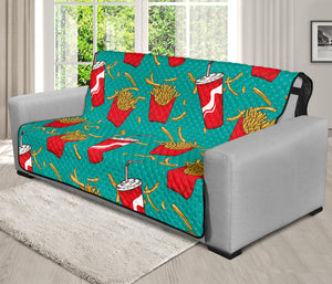 French Fries And Cola Pattern Print Futon Protector