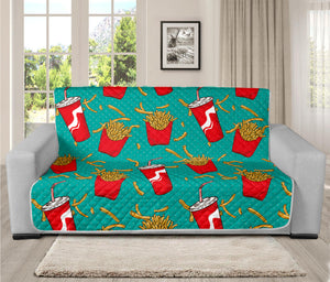 French Fries And Cola Pattern Print Futon Protector