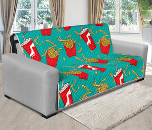 French Fries And Cola Pattern Print Futon Protector