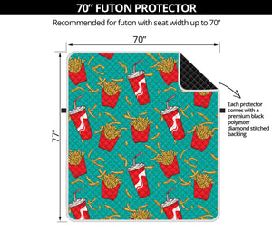 French Fries And Cola Pattern Print Futon Protector