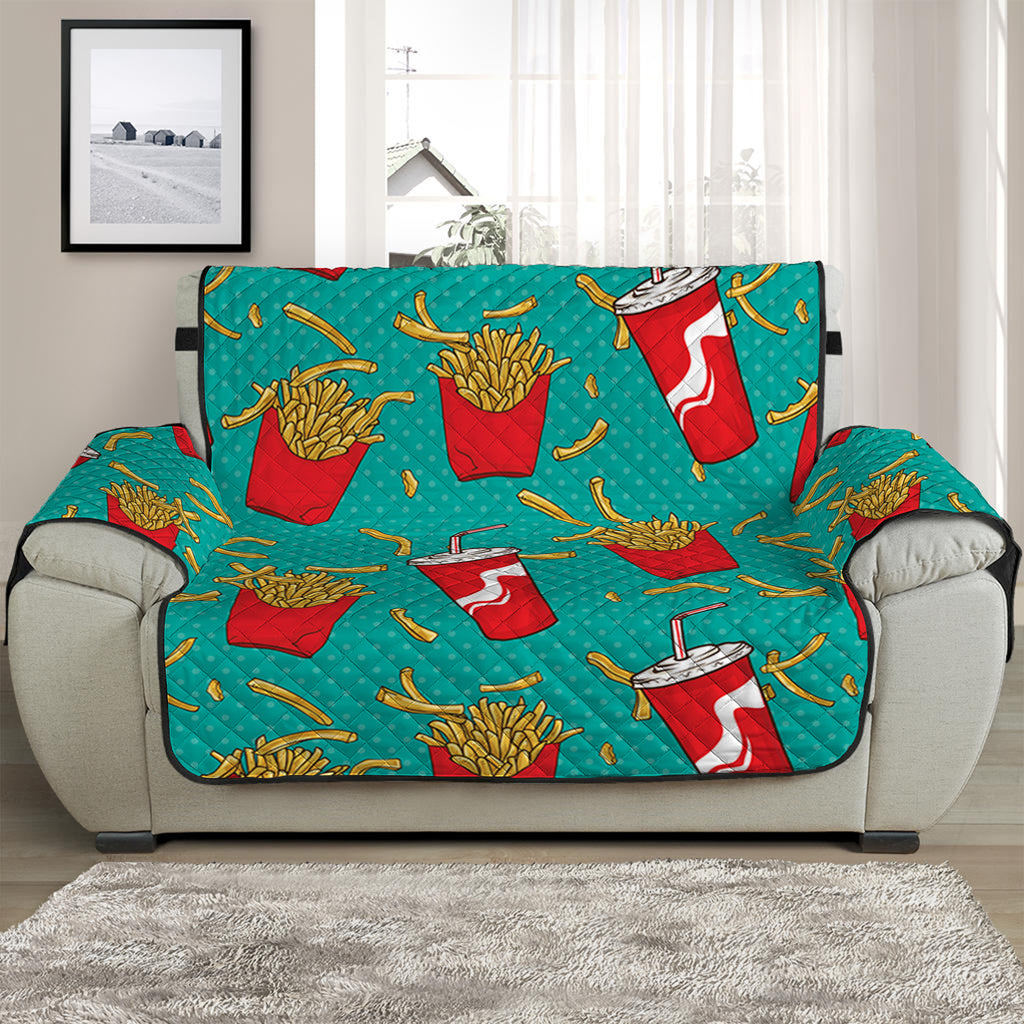 French Fries And Cola Pattern Print Half Sofa Protector