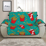 French Fries And Cola Pattern Print Half Sofa Protector