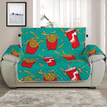 French Fries And Cola Pattern Print Half Sofa Protector