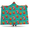 French Fries And Cola Pattern Print Hooded Blanket