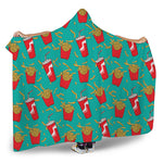 French Fries And Cola Pattern Print Hooded Blanket