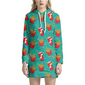 French Fries And Cola Pattern Print Pullover Hoodie Dress