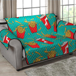 French Fries And Cola Pattern Print Loveseat Protector