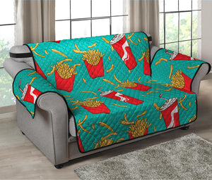 French Fries And Cola Pattern Print Loveseat Protector