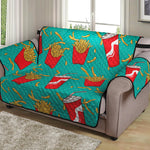 French Fries And Cola Pattern Print Loveseat Protector