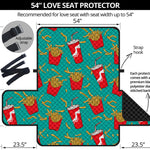 French Fries And Cola Pattern Print Loveseat Protector