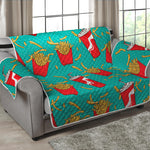 French Fries And Cola Pattern Print Loveseat Protector