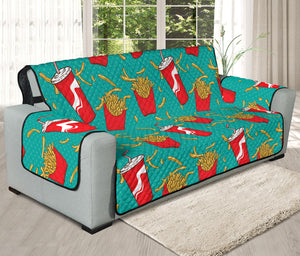 French Fries And Cola Pattern Print Oversized Sofa Protector