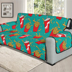 French Fries And Cola Pattern Print Oversized Sofa Protector