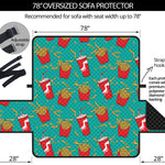 French Fries And Cola Pattern Print Oversized Sofa Protector