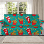 French Fries And Cola Pattern Print Oversized Sofa Protector