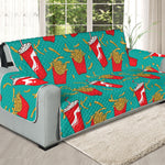 French Fries And Cola Pattern Print Oversized Sofa Protector