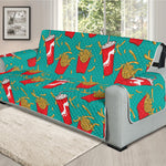 French Fries And Cola Pattern Print Oversized Sofa Protector