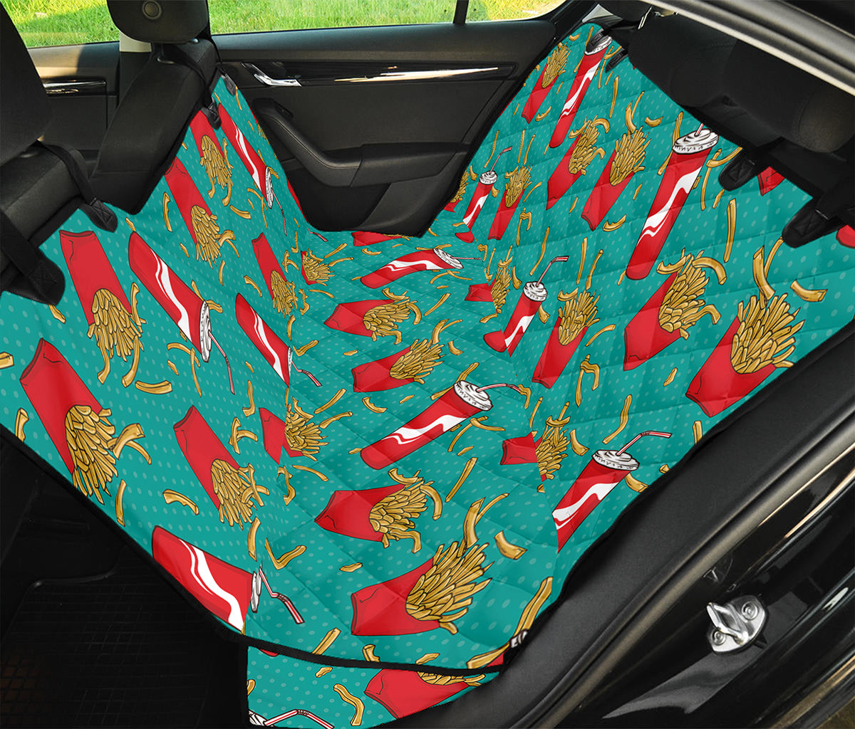 French Fries And Cola Pattern Print Pet Car Back Seat Cover