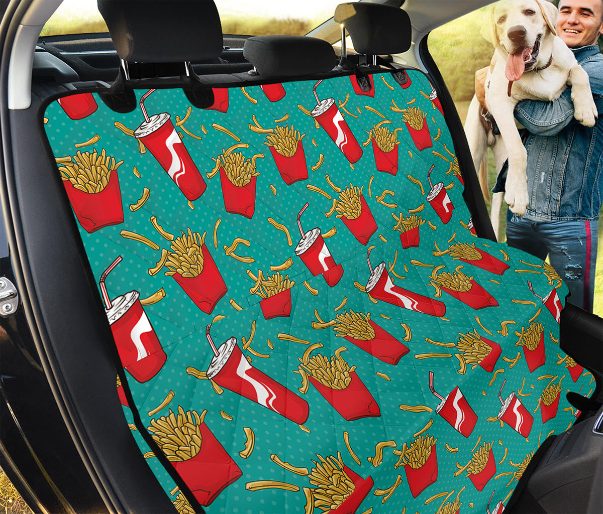 French Fries And Cola Pattern Print Pet Car Back Seat Cover