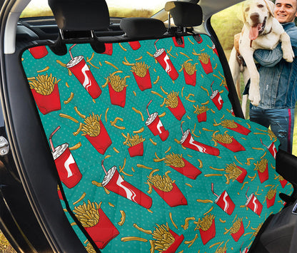 French Fries And Cola Pattern Print Pet Car Back Seat Cover