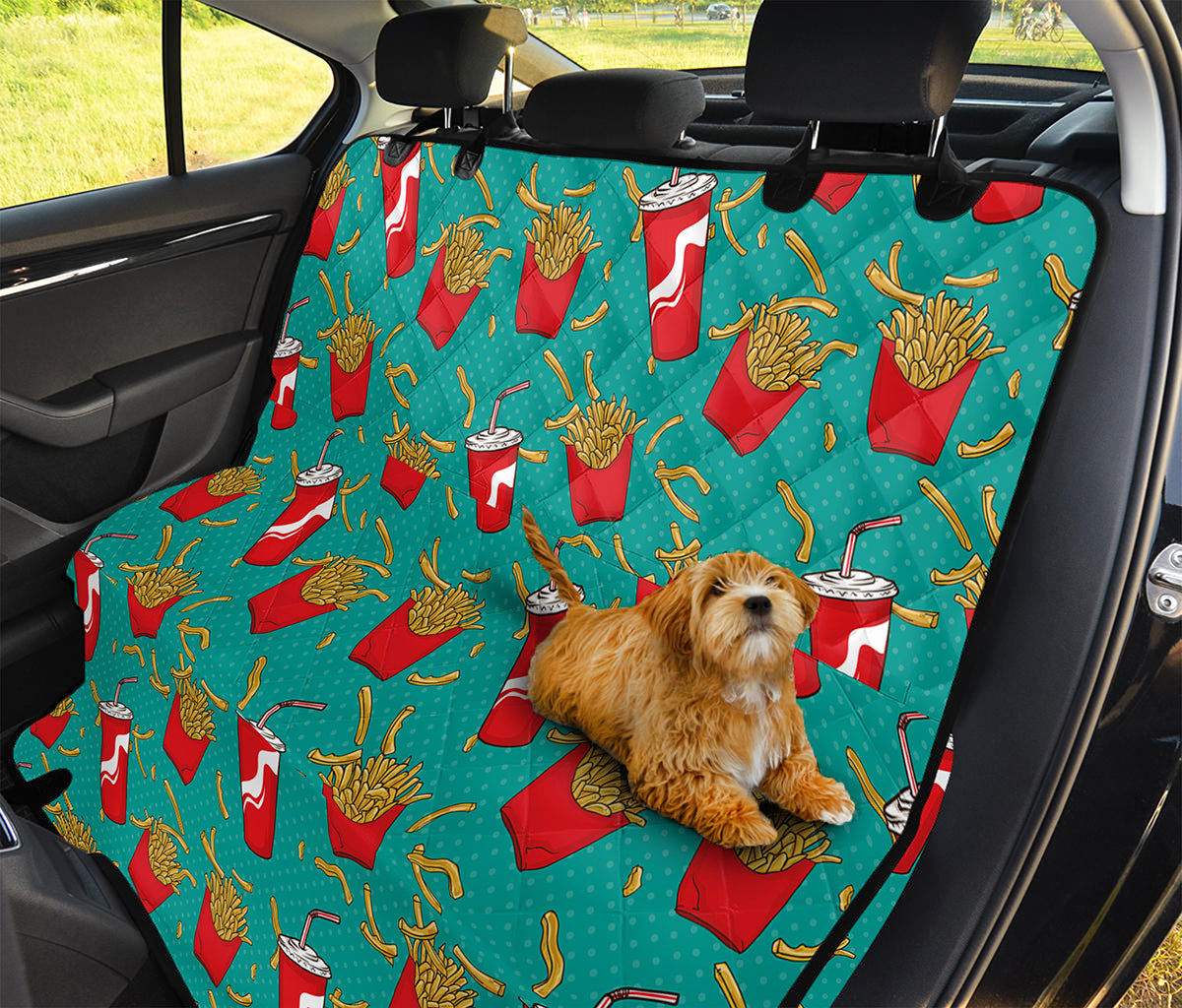 French Fries And Cola Pattern Print Pet Car Back Seat Cover