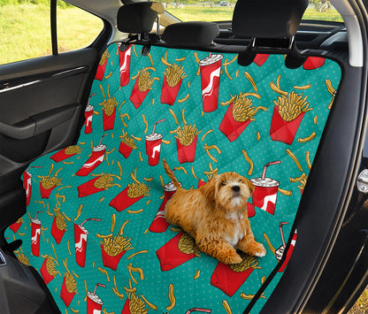 French Fries And Cola Pattern Print Pet Car Back Seat Cover
