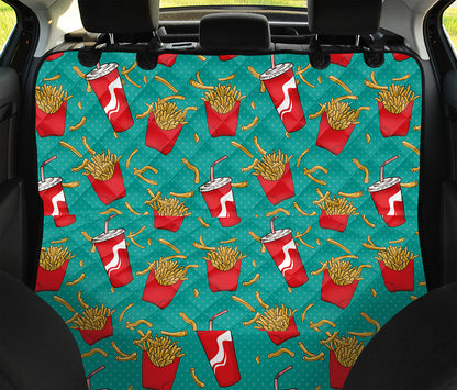 French Fries And Cola Pattern Print Pet Car Back Seat Cover