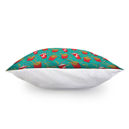 French Fries And Cola Pattern Print Pillow Cover