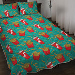 French Fries And Cola Pattern Print Quilt Bed Set