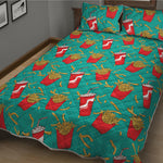 French Fries And Cola Pattern Print Quilt Bed Set