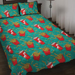 French Fries And Cola Pattern Print Quilt Bed Set