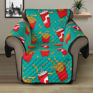 French Fries And Cola Pattern Print Recliner Protector