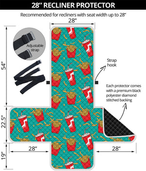 French Fries And Cola Pattern Print Recliner Protector