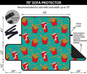 French Fries And Cola Pattern Print Sofa Protector