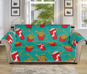 French Fries And Cola Pattern Print Sofa Protector