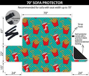 French Fries And Cola Pattern Print Sofa Protector