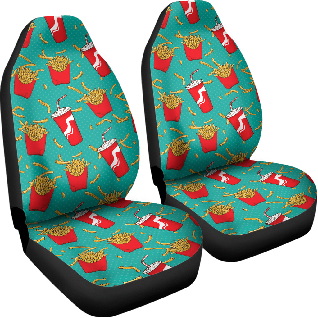 French Fries And Cola Pattern Print Universal Fit Car Seat Covers